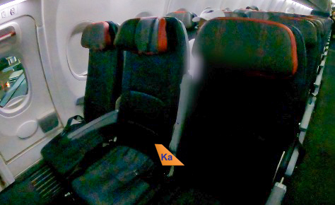 a row of seats on an airplane