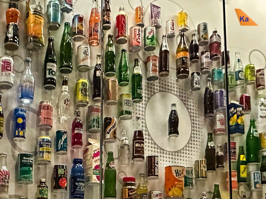 a group of cans and bottles