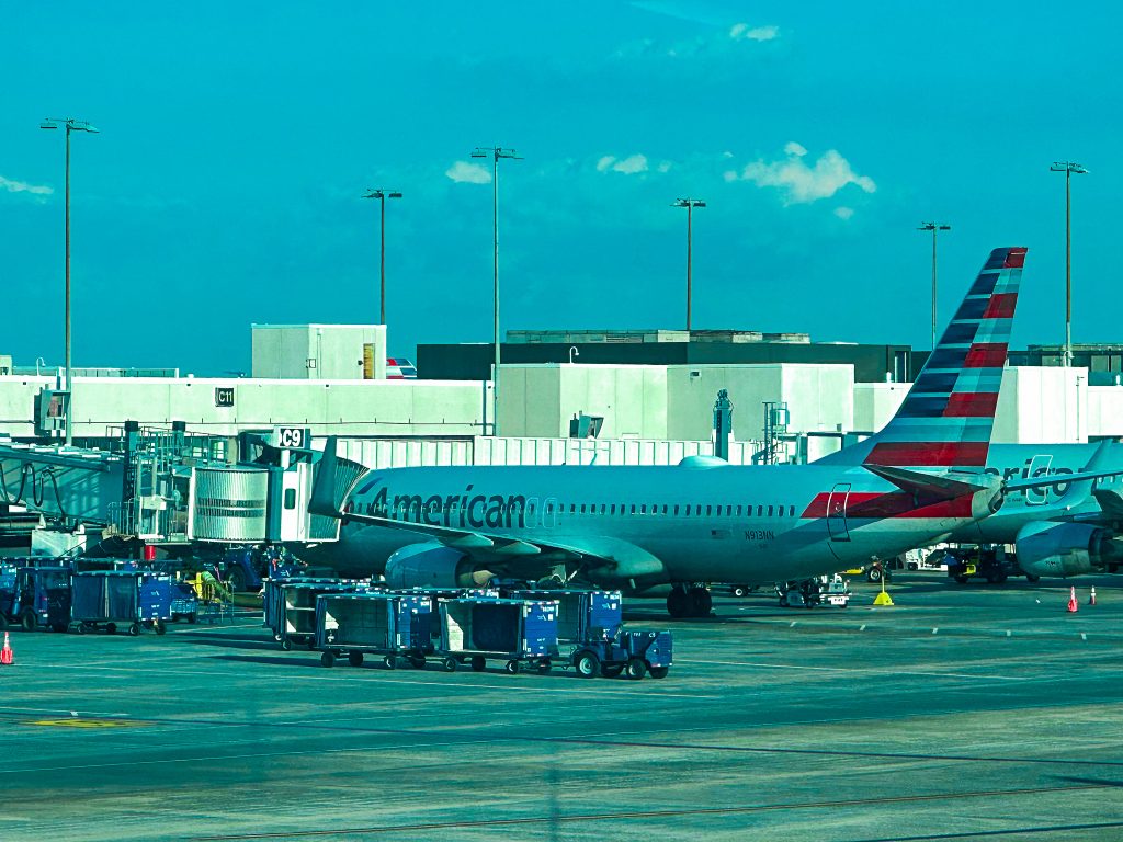 An American Airlines Boeing 737-800 parked at CLT airport
