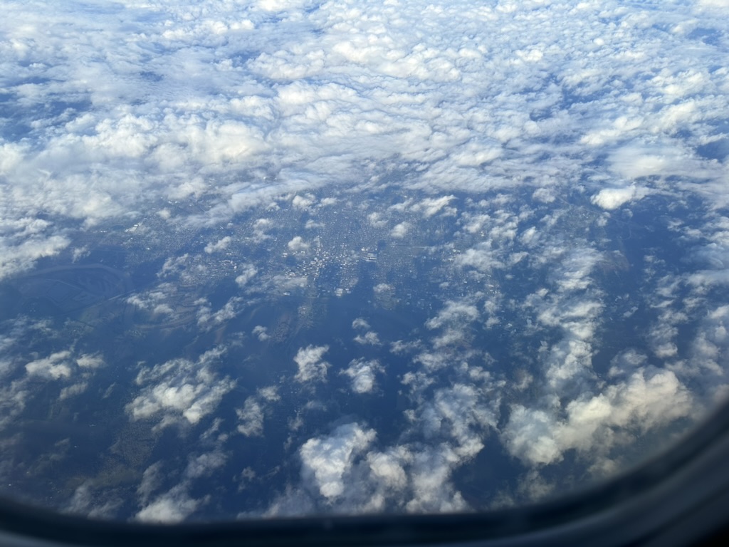 clouds and a city