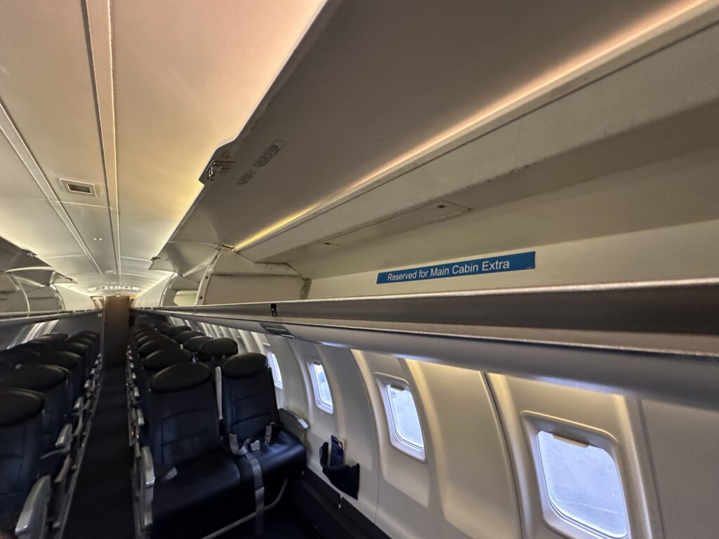 a row of seats in an airplane