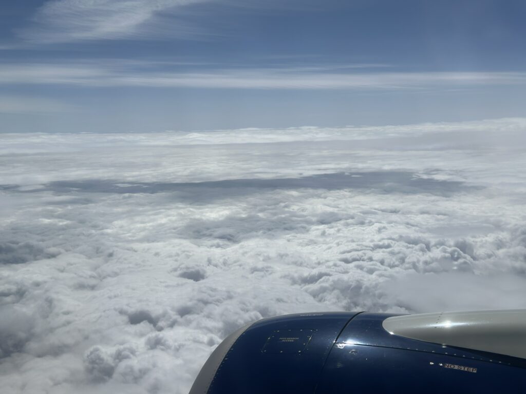 a view of clouds from an airplane