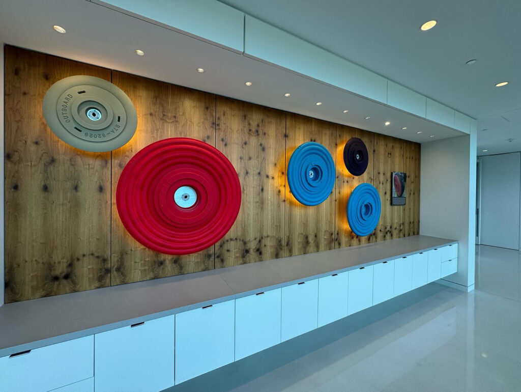 a wall with colorful circles on it