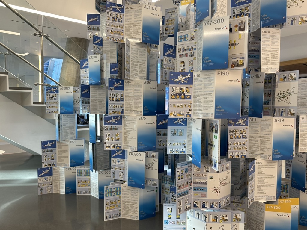 a large group of brochures