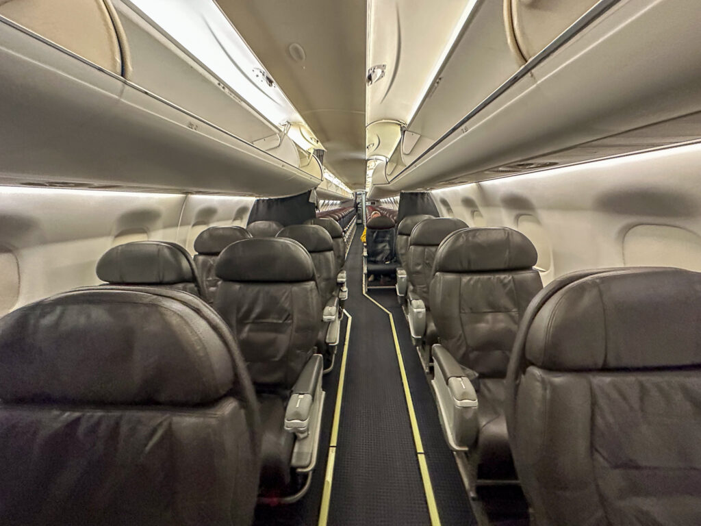 the inside of an airplane