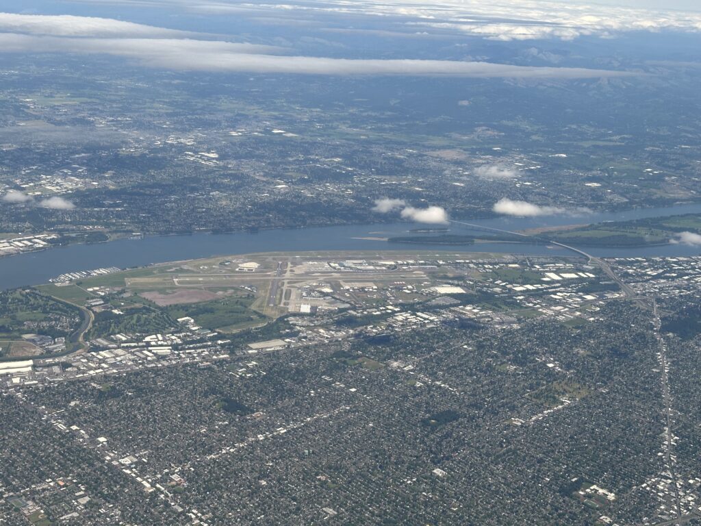 an aerial view of a city