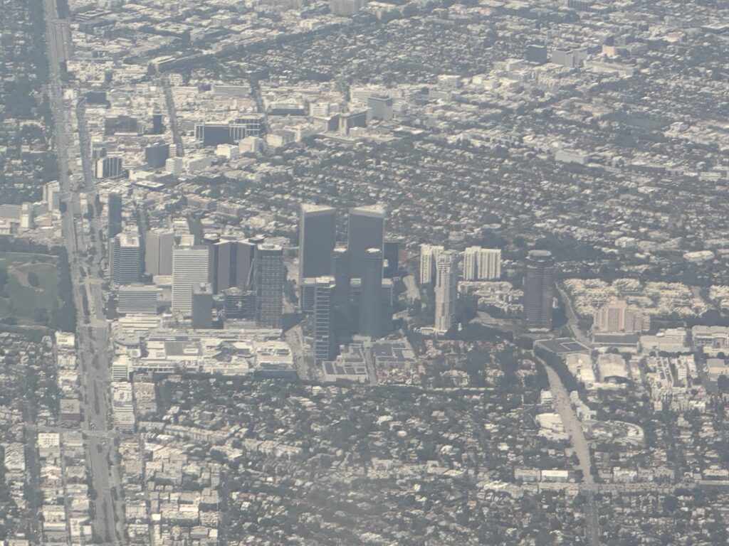 an aerial view of a city