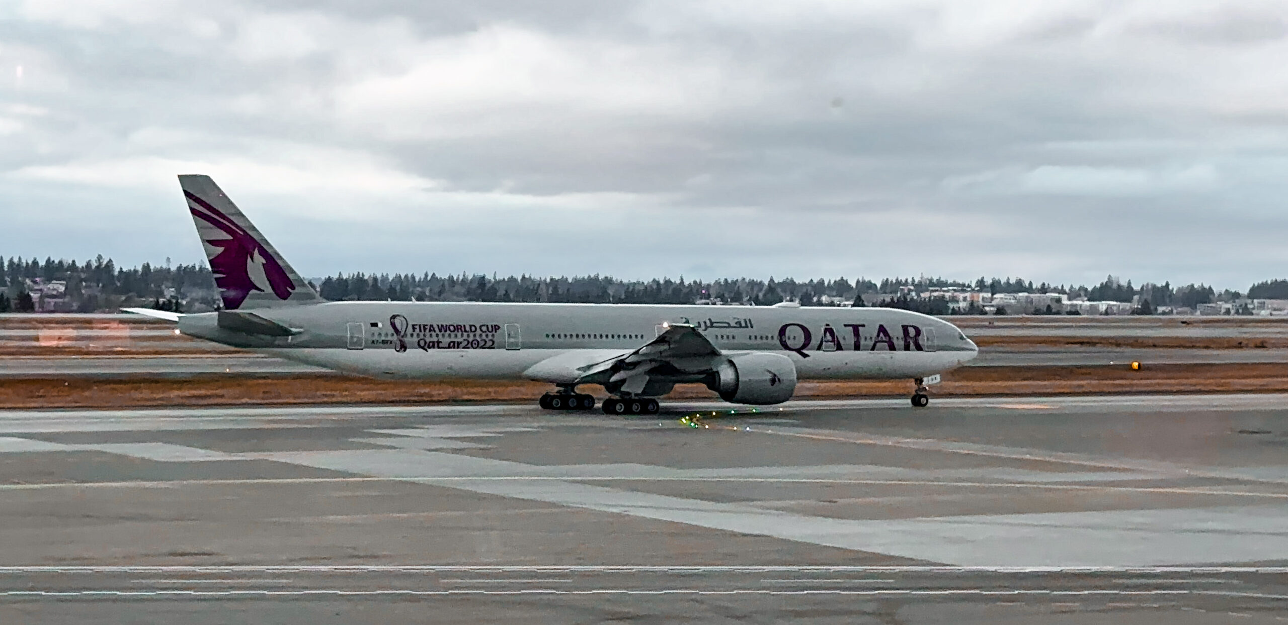 a large airplane on a runway