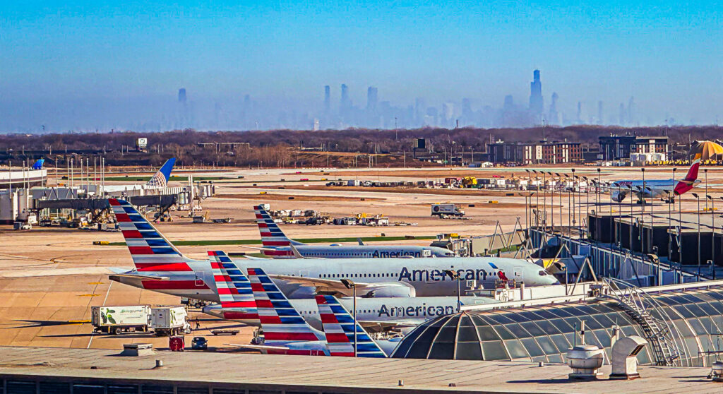 airplanes at an airport