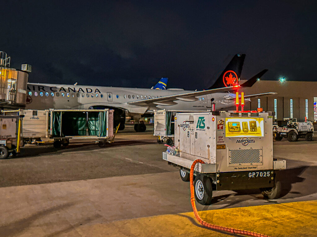 an airplane at an airport