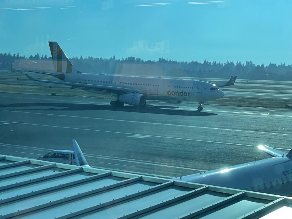 an airplane on a runway