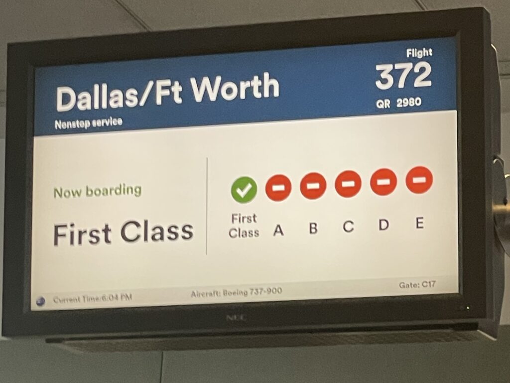 a screen with a flight information