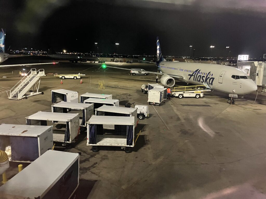 a plane parked at an airport