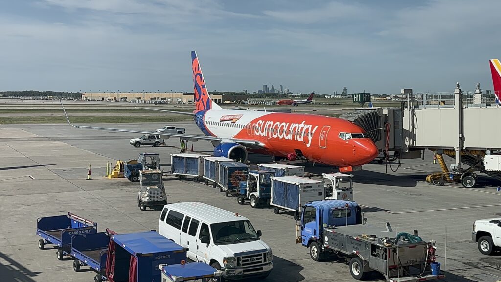 a plane parked on the ground